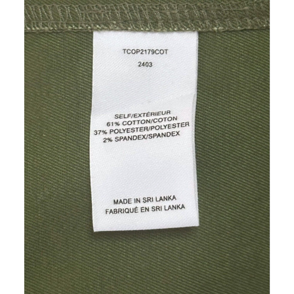 New $275 DEREK LAM 10 CROSBY Tinna Utility Jacket Cropped Twill Army Green Biker - Picture 12 of 13